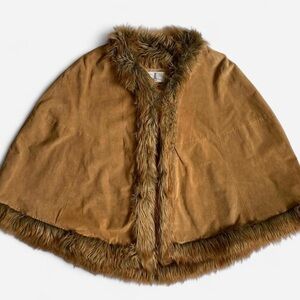 SOLDVintage leather & faux fur ponchoSOLD